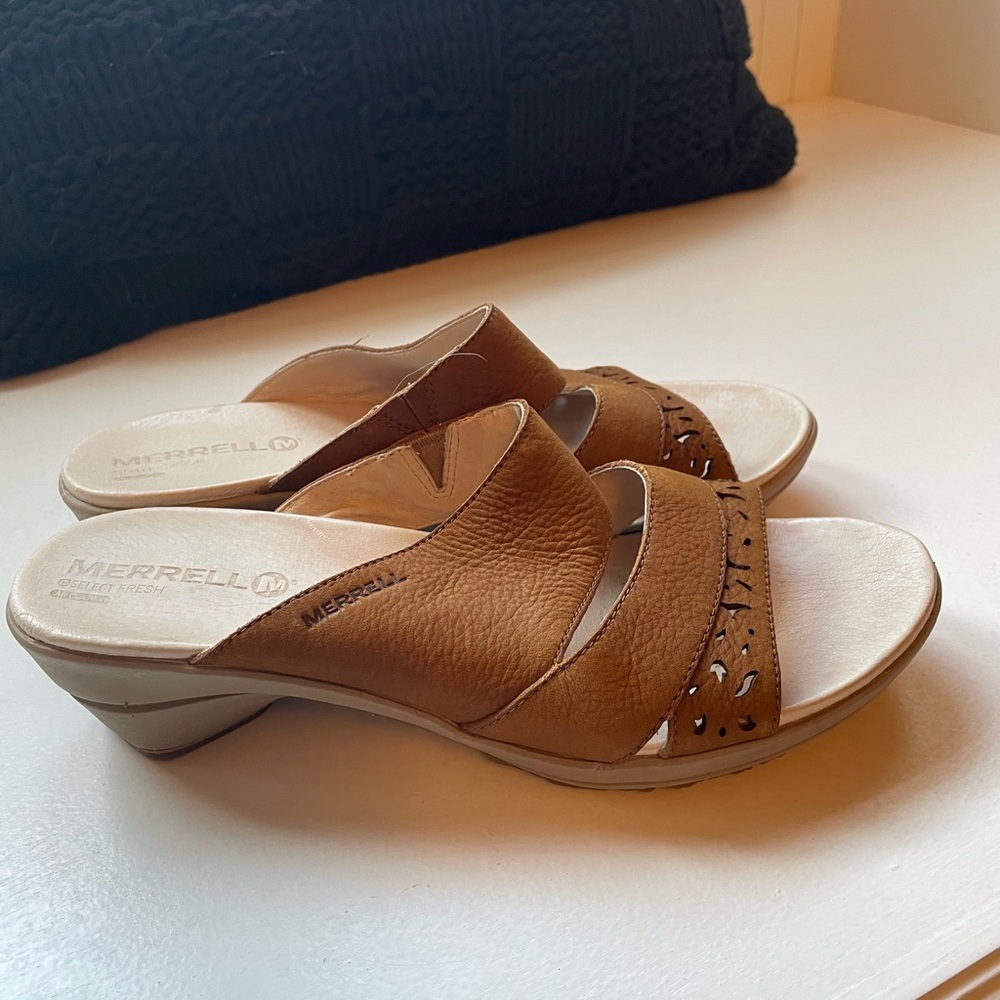 Merrell select fresh womens sandals veranda size 9 EUC like new oat straw